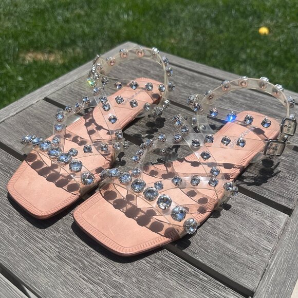 Jeffrey Campbell Calath Rhinestone Jelly Sandals - Picture 2 of 6